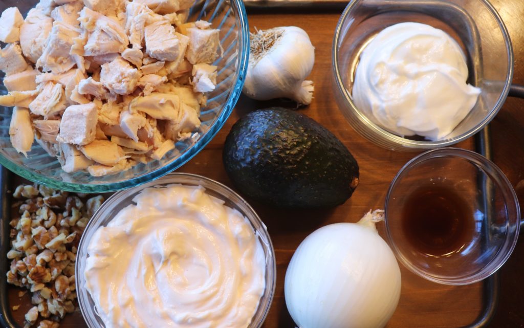 INGREDIENTS YOU WILL NEED FOR AN AMAZING AVOCADO CHICKEN SALAD SANDWICH